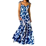 Clothes Fashion 2025 Blue Cover up Bohemian Beach Maxi Dresses Sundress