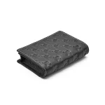 High End Black Genuine Leather Wallet Fashion Design Coin Case Embossed Business Card Holder for Men