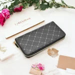 Tri-fold Genuine Leather Wallet Fashion Design Card Holder Men's Long Wallet With Printing Pattern