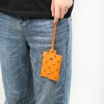 Durable ID Card Holder High Quality Real Leather Wallet Business Card Holder With Printed Pattern