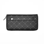Men's Leather Wallet Black Genuine Leather Wallet Durable Money Bag With Printed Pattern